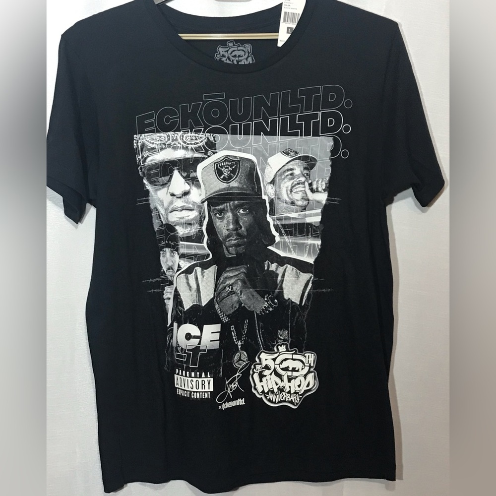 Ice Cold icons black tee Hip Hops 50th anniversary 100% cotton men’s L NWT Ice-T